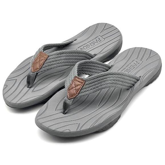 BRAND NEW Flip Flops for Men Gray - Picture 2 of 5